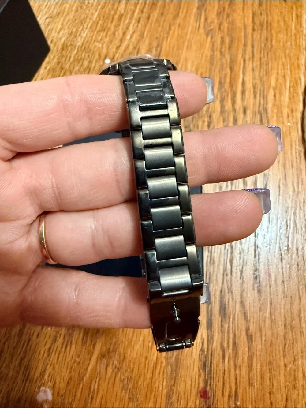 Coach Women’s Silver Bracelet Watch with Gray Dial and Gold Accents